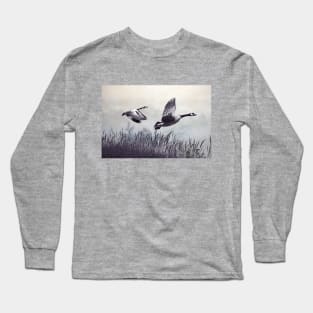 Graceful Canada Geese Long Sleeve T-Shirt